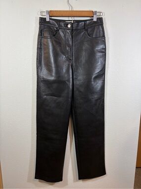Aritzia Wilfred Melina straight-leg vegan leather pants